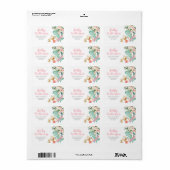 Adres Label Dinosaur Tea Party Raad Baby shower (Full Sheet)