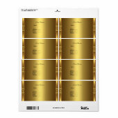 Adres Label Gold op Gold (Full Sheet)