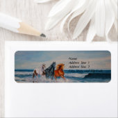 Adres Label, paarden in het surf Etiket (Insitu)