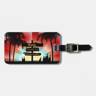 Adres label - Summer Style Beach - Palmbomen Bagagelabel