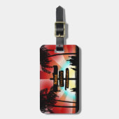 Adres label - Summer Style Beach - Palmbomen Bagagelabel (Voorkant verticaal)