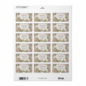 Adres Label Winter Woodland Animals White Floral (Full Sheet)