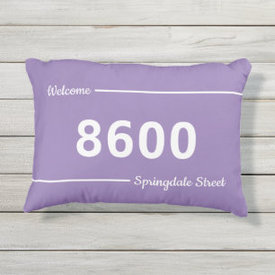 Adres Lavender and White House Numbers Street Buitenkussen