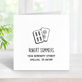 Adres Mah-Jongg Game Tiles Rubberstempel