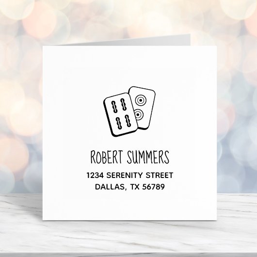 Adres MahJong Game Tiles Zelfinktende Stempel