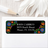 Adres Mexicaanse bloemen Etiket (Insitu)