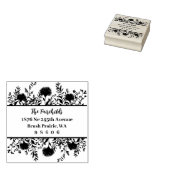 Adres Moderne eenvoudige Fancy wilde bloemen & twi Rubberstempel (Gestempeld)