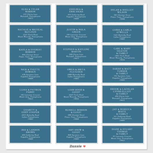 Adres Moody Ocean Wedding Guest Sticker (Vel)