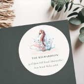 Adres onderwater zeewier Koraal Ronde Sticker