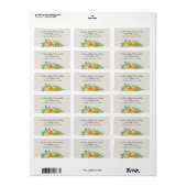 Adres Oranje bloesem RSVP-envelop Etiket (Full Sheet)