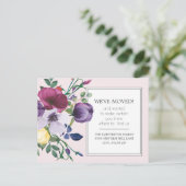 Adres Paarse Gele Waterverf Floral Change Briefkaart (Staand voorkant)