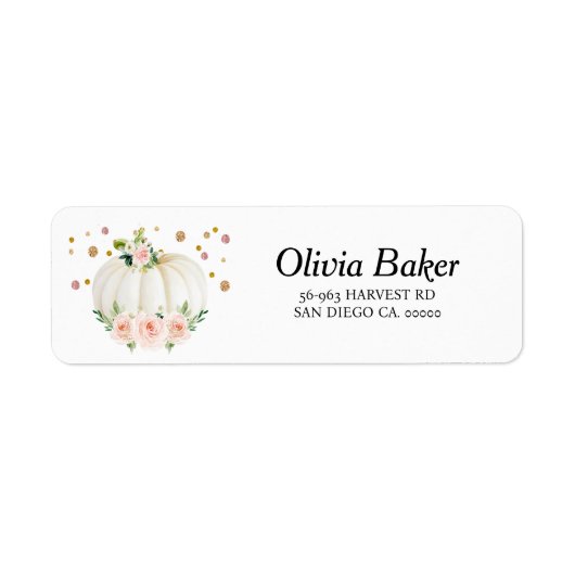 Adres pompoen Baby shower Etiket (Voorkant)