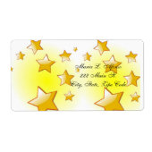 Adres Retourlabels gele sterren Etiket (Voorkant)