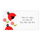 Adres Return Labels Lady Bugs Floral (Voorkant)