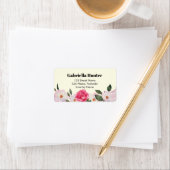 Adres Roze Witte Rozen Ballerina Bloemen Cream Etiket (Insitu)