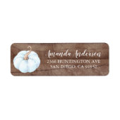 Adres Rustic Blue Pumpkin Baby shower Etiket (Voorkant)