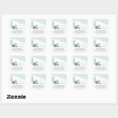 Adres Snowy Village Change of Address Vierkante Sticker (Vel)