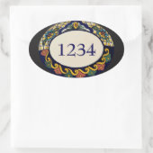 Adres Tegel voegt getallen toe Ovale Sticker (Tas)