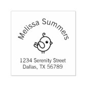 Adres tiny Cartoon Bird Arch Zelfinktende Stempel (Design)