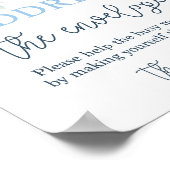 Adres van de envelop blauw bloemenbord poster (Hoek)