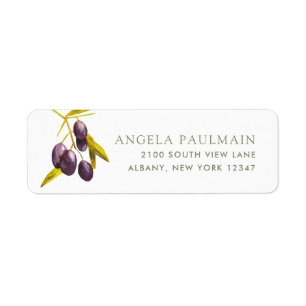 Adres van de Mediterrane Olijfbijtak Etiket