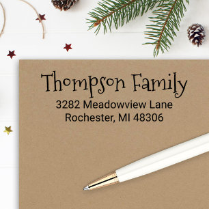 Adres van de Terugkeer van de Familie van het Manu Zelfinktende Stempel