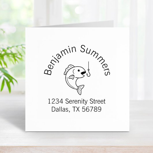 Adres van de vissoort en Geviste haak Rubberstempel