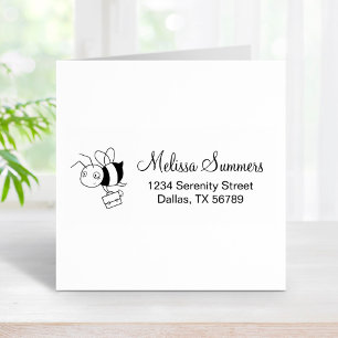 Adres van het hoofdkwartier van de gespannen bijen 	rubberstempel