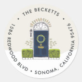 Adres van marinedoregering ronde sticker (Voorkant)