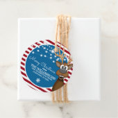 Adres van whimsical Reindeer Family Bedankjes Labels (In situ)