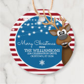 Adres van whimsical Reindeer Family Bedankjes Labels (Voorkant)
