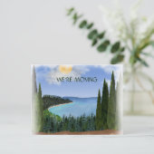 Adres van wijziging Waterverf van het bergmeer Aankondigingskaart (Staand voorkant)