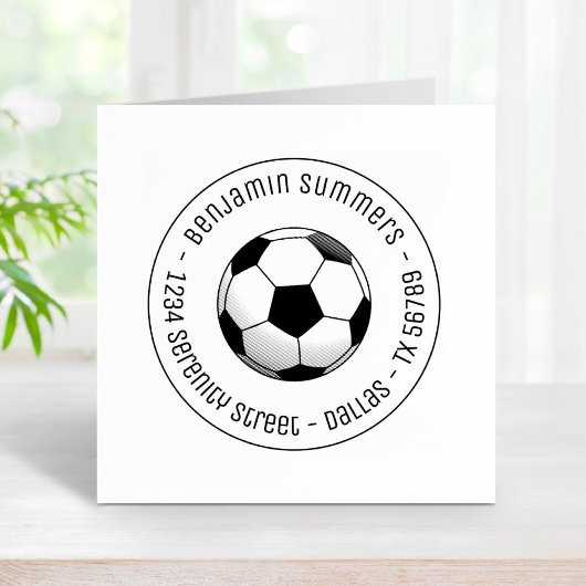 Adres voetbal Ronde Rubberstempel