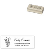 Adres voor kunstbootbenodigdheden voor penseelpotl 	rubberstempel (Gestempeld)