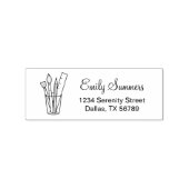 Adres voor kunstbootbenodigdheden voor penseelpotl 	rubberstempel (Afrduk)