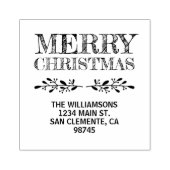 Adres voor retourzending met kerst 	rubberstempel (Afrduk)