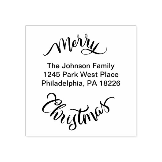 Adres voor retourzending met kerst 	rubberstempel (Afrduk)