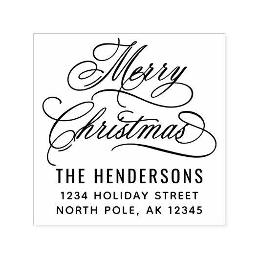 Adres voor retourzending met kerst  zelfinktende stempel (Design)