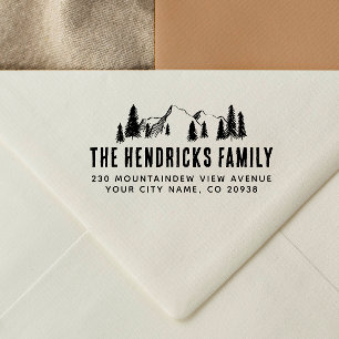 Adres voor teruggave van de naam van de kettingfam 	rubberstempel