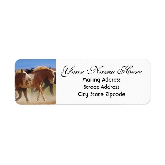 Adres voor terugkeer van wilde paarden etiket (Voorkant)