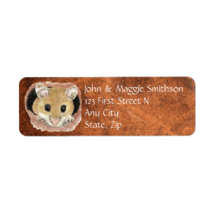 Adres waterverf Cute Mouse Animal Etiket