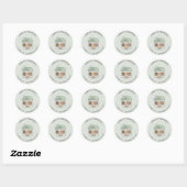 Adres waterverf House Return Ronde Sticker (Vel)