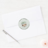 Adres waterverf House Return Ronde Sticker (Envelop)