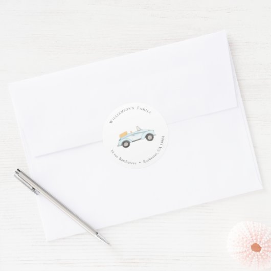 Adres Waterverf House Wedding Ronde Sticker (Envelop)