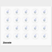 Adres Waterverf Lavender Bouquet Ronde Sticker (Vel)
