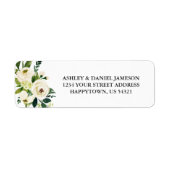 Adres waterverf White Floral Greenery Etiket (Voorkant)