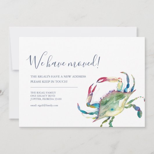 Adres wijzigen Beach Verhuisaankondiging Aankondiging (Voorkant)