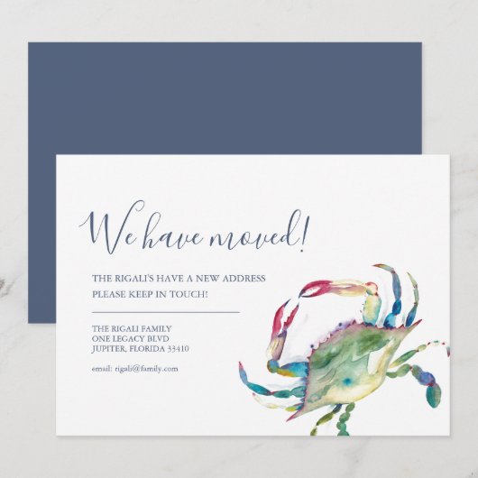 Adres wijzigen Beach Verhuisaankondiging Aankondiging (Voorkant / Achterkant)