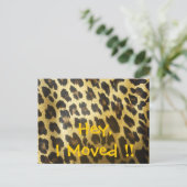 Adres wijzigen Leopard Print Aankondigingskaart (Staand voorkant)