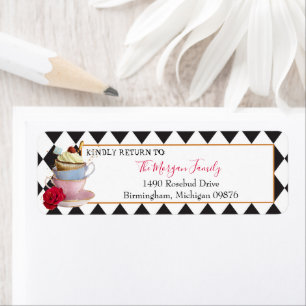 Adres Wonderland Mad Tea Party Tea Cups Etiket